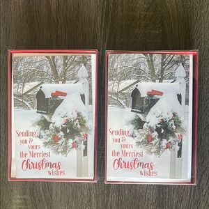 Holiday Greeting Cards with Festive Red Accents